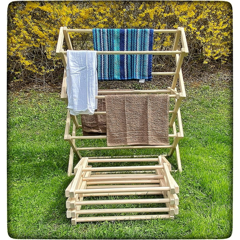 Amish wooden clothes drying rack hotsell