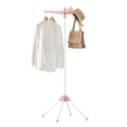 thumbnail image 1 of Clothes Drying Rack 59" Foldable Laundry Drying Rack with 27 Clips 3 Rotatable Arms 4 Legs Stainless Steel Pink and White, 1 of 2