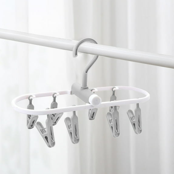 Clothes Drying Rack Buy It Plastic Foldable Hanging Drying Rack Laundry Hanger with 8 Clips 360° Rotatable Travel Drying Rack for Socks Towels Gloves Small Clothes