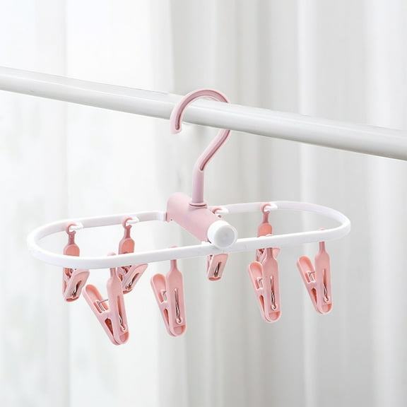Clothes Drying Rack Buy It Plastic Foldable Hanging Drying Rack Laundry Hanger with 8 Clips 360° Rotatable Travel Drying Rack for Socks Towels Gloves Small Clothes