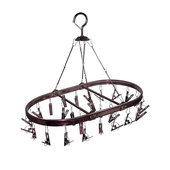 Clothes Drying Rack Dark Red 1, Oval Aluminum Hanging Drying Rack for Socks, Underwear and Gloves