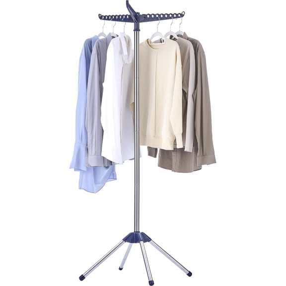 Clothes Drying Rack Foldable, 74.8 inch 2 Tier Laundry Drying Rack with Rotating Clothes Rail for 54 Pieces of Clothes, Space Saving, Indoor, Stainless Steel, Black CDR002B11