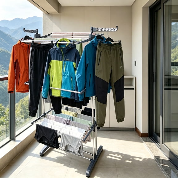 Clothes Drying Rack, Foldable Drying Rack for Clothing, Oversize 4-Tier (70" High) Clothes Horse, Stainless Steel Laundry Drying Rack with Collapse Base & 24 Poles for Clothing & Bed Linen, Gray