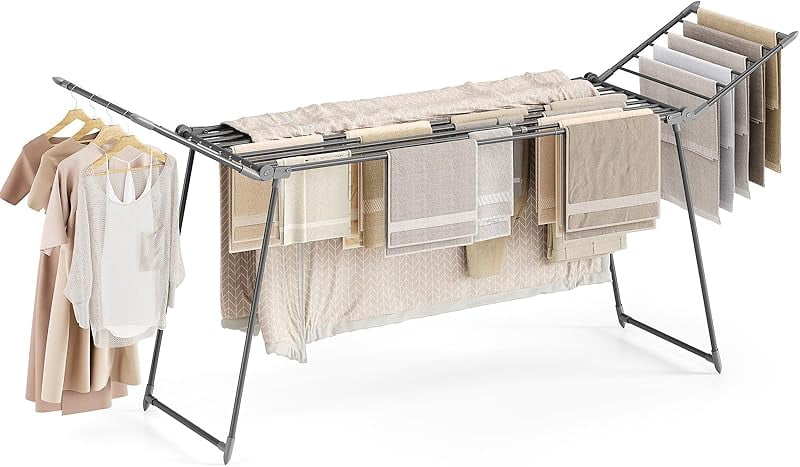 Clothes Drying Rack Foldable, Large Drying Rack Clothing, Winged ...