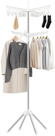 Clothes Drying Rack,Folding Clothes Drying Tree, 2 Layer with 24 Clips ...