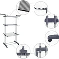 thumbnail image 1 of Clothes Drying Rack Folding Drying Rack Clothing 4 Tier Clothes Horses Rack Stainless Steel Laundry Drying Rack with Two Side Wings Grey, 1 of 6