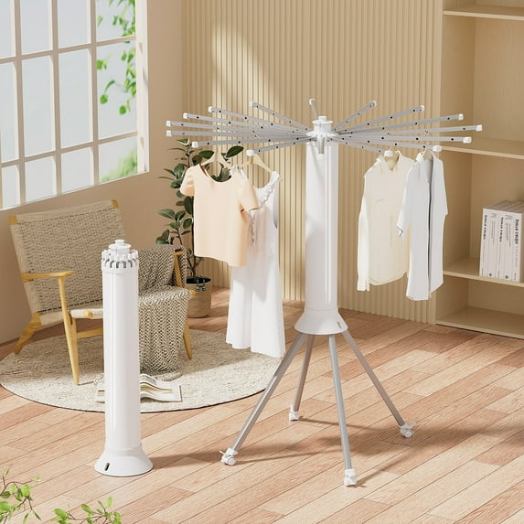 Clothes Drying Rack Folding Indoor, Portable Drying Rack Clothing and Height-Adjustable