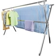 thumbnail image 1 of Clothes Drying Rack,Heavy Duty Stainless Steel Garment Rack,Adjustable and Foldable Laundry Drying Rack for Indoor Outdoor Drying Rack Clothing with 20 Windproof Hooks (Silver, 79"), 1 of 4