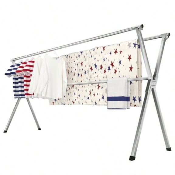 Clothes Drying Rack HeavyDuty Folding Laundry Drying Rack For Indoor Outdoor Use 50.478.7 Extendable Stainless Steel SpaceSaving Design Foldable Freestanding Airer