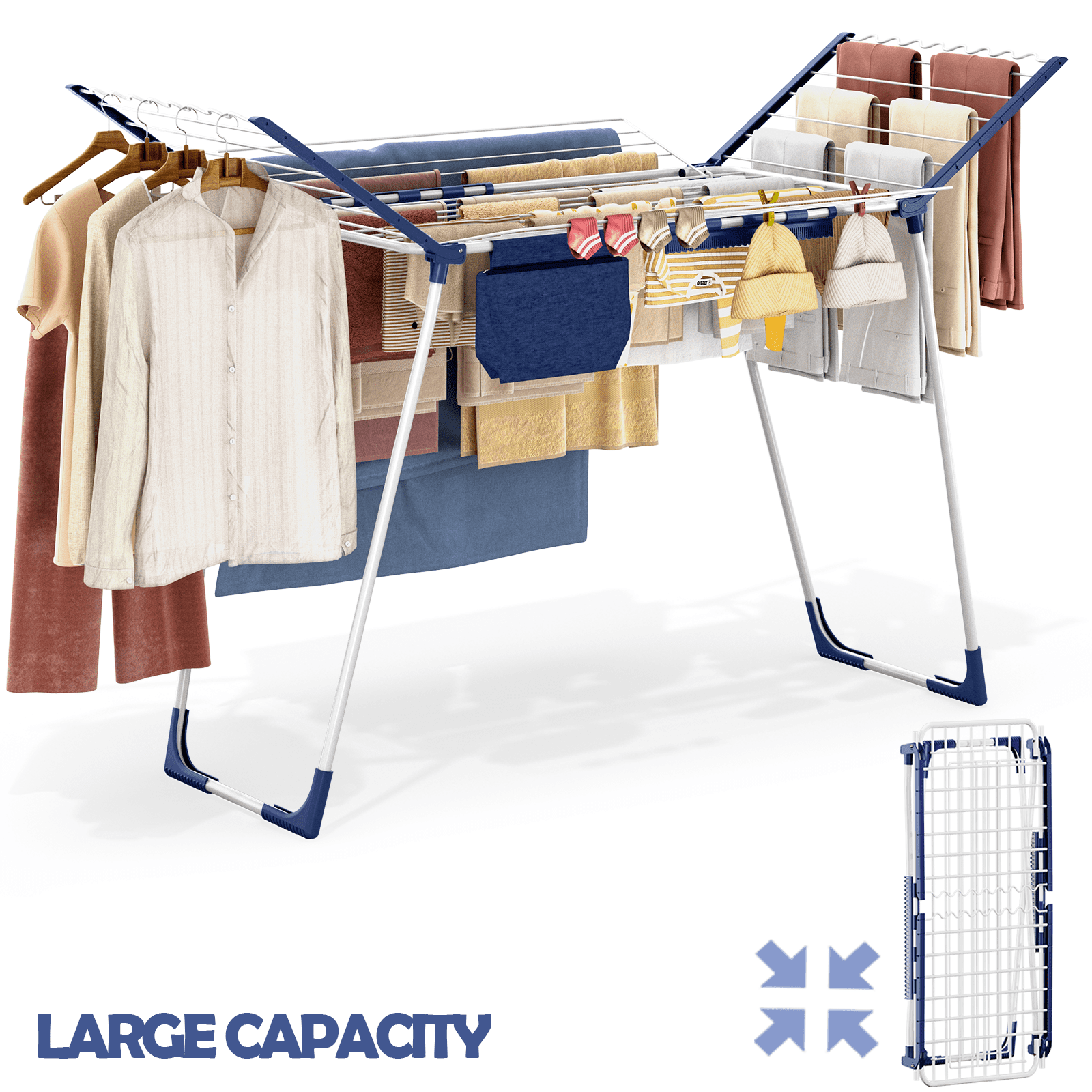 Clothes Drying Rack, KK KINGRACK Foldable Drying Rack with Large Space ...