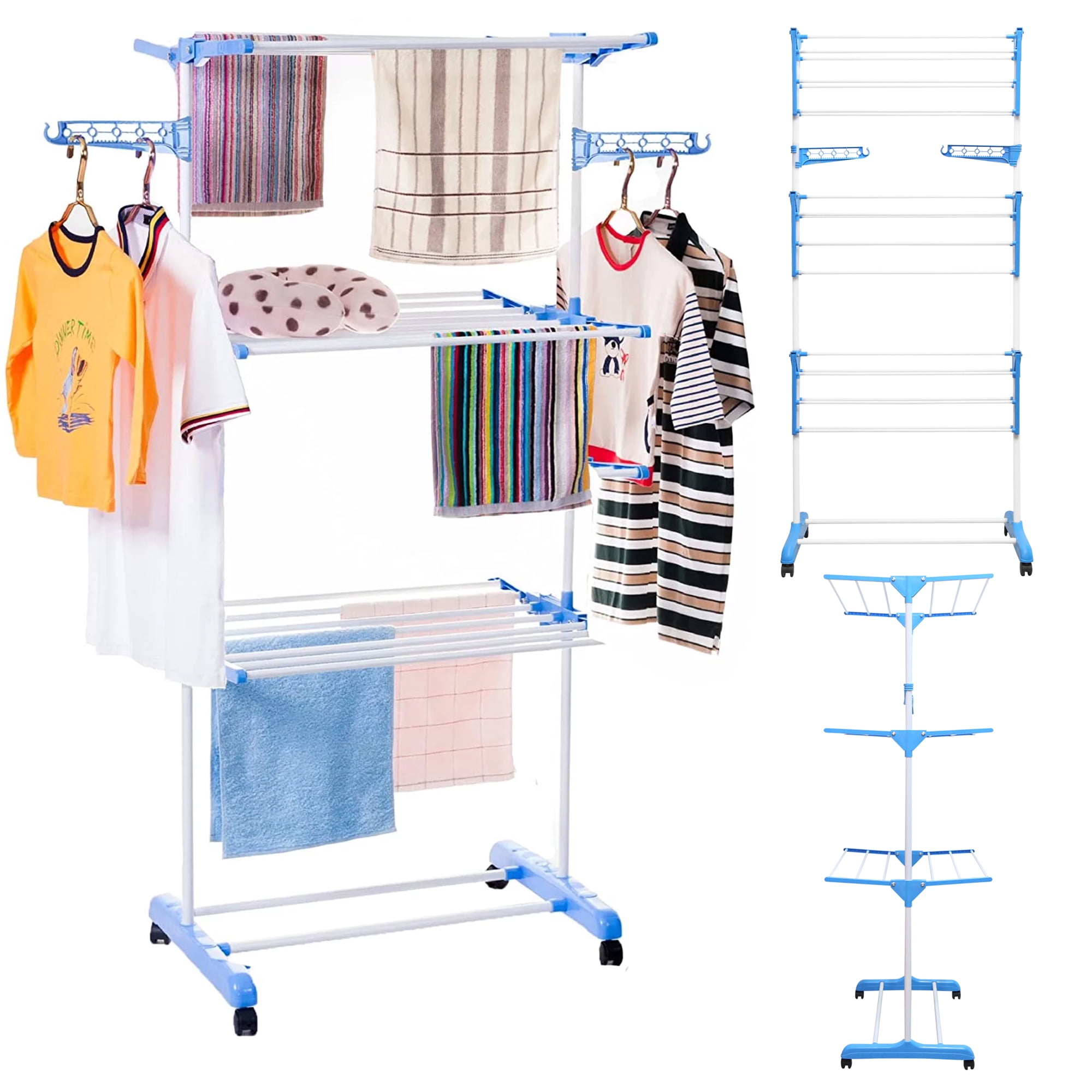 kitwin Sock Drying Rack 24 Clips Plastic Laundry Clothes Hanger Rotatable  Hanger Sock Dryer Foldable Portable Clothes Drying Rack Folding Sock Hanger  for Socks Underwear Baby Clothes 