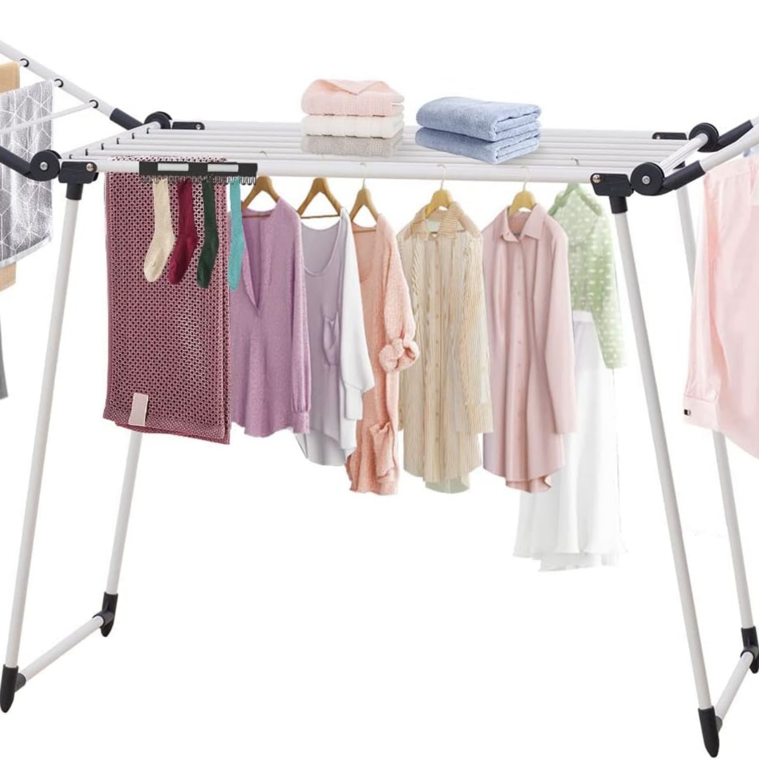 Clothes Drying Rack, Laundry Rack, Collapsible, Space-Saving Laundry ...