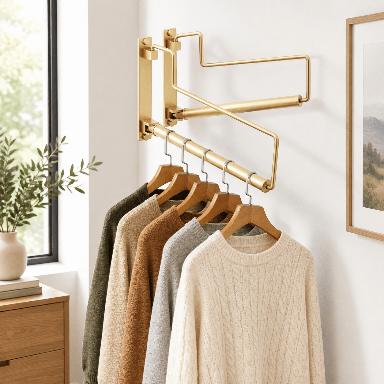 Clothes Drying Rack Laundry Racks For Wall Mounted Swing Arm Hanger ...