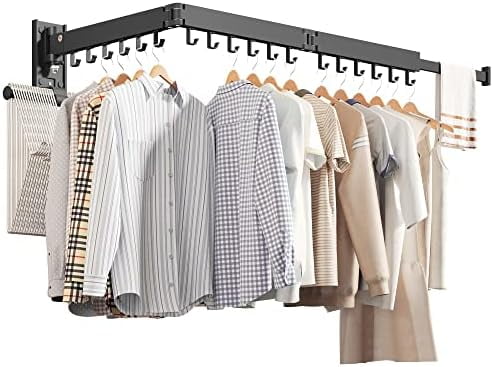 Clothes Drying Rack,Laundry Space Saver Wall Mounted,Retractable ...
