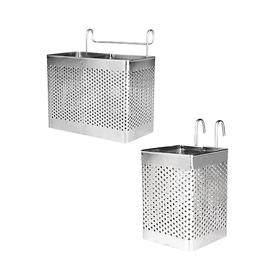 NIAIZEK Stainless Steel Hanging Silverware Basket for Kitchen, 2 Pieces, Compact 3.93 x 2.75 x 2.75 Inches