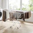 thumbnail image 1 of SONGMICS Clothes Drying Rack Metal Laundry Drying Rack Foldable Space-Saving Free-Standing Airer with Gullwings Indoor Outdoor Use White, 1 of 7
