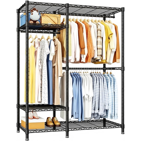 Transportable Clothes Rack Behome Heavy Duty Clothes Rack, Heavy Duty Portable Wardrobe Closet ...