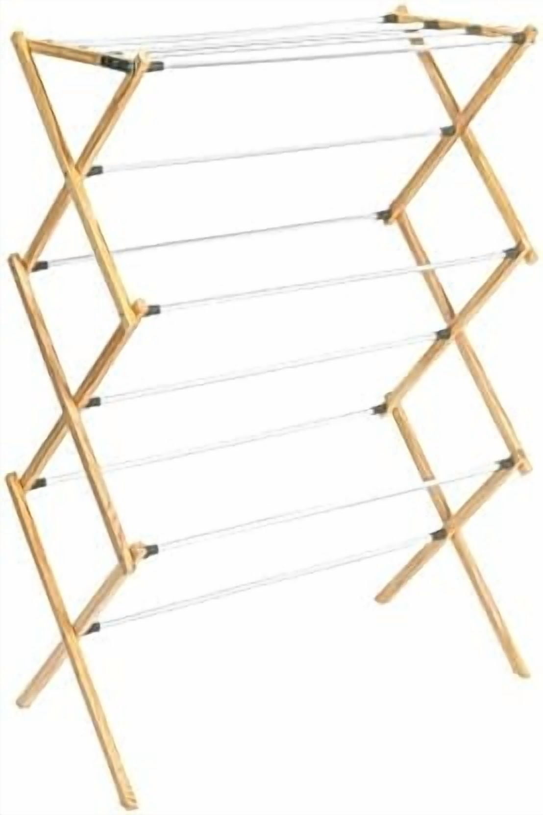 Clothes Drying Rack, Stabile Wood Frame with Slanted Feet, Smooth Vinyl ...