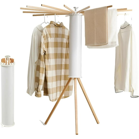 Wall Mounted Clothes Drying Rack Tripod,Foldable Drying Rack,Wall Mounted Dryer Rack Clothing,Over The Door Drying Rack for Laundry Bedroom Household Aluminium