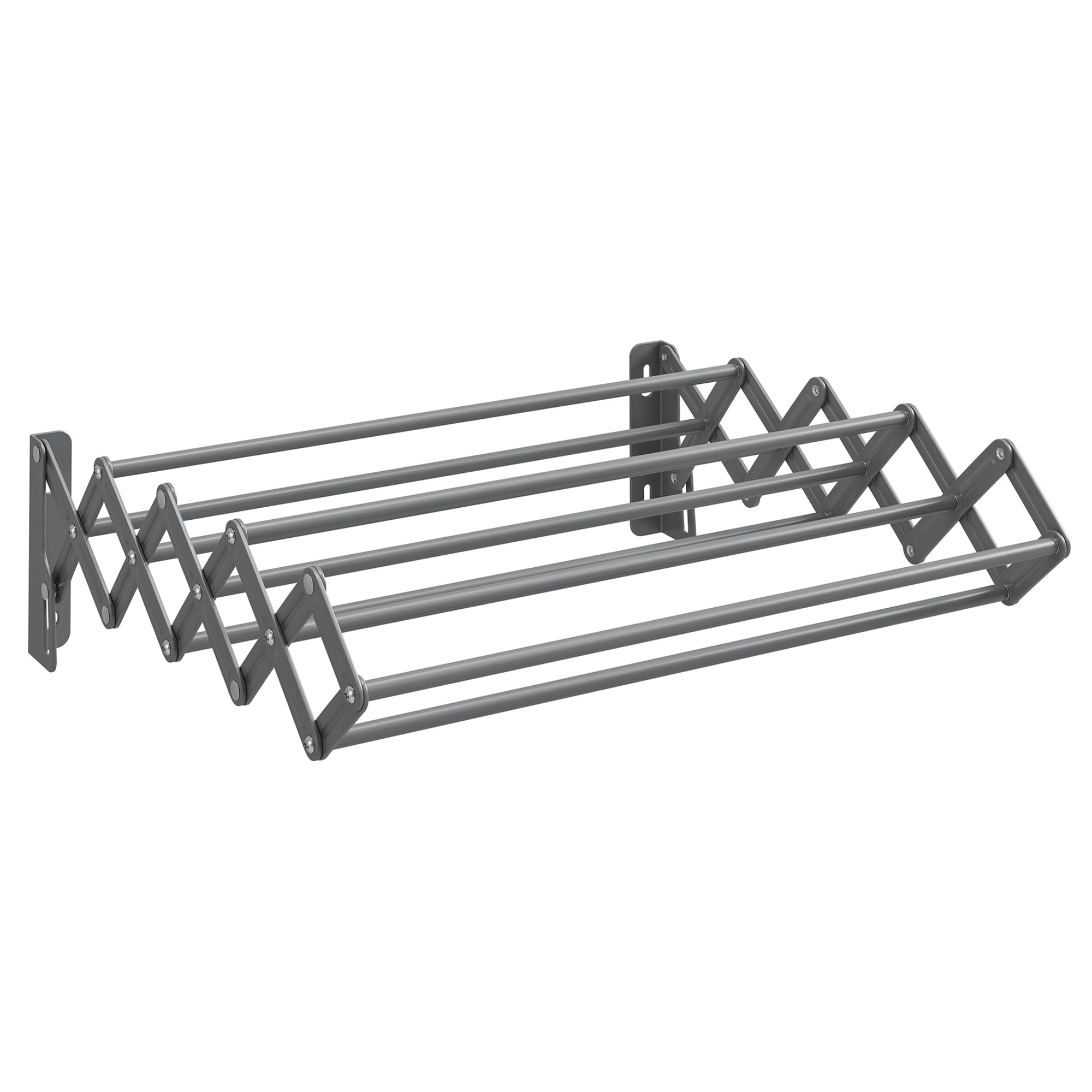 Clothes Drying Rack, Wall-Mounted, 9 Staggered Hanging Rods - Walmart.com