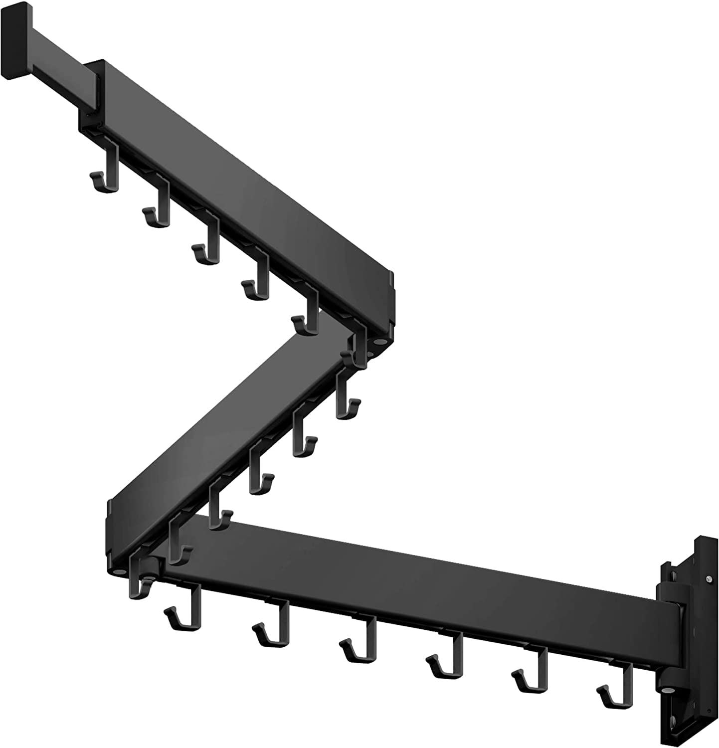 Black Wall Mounted Retractable Clothes Drying Rack