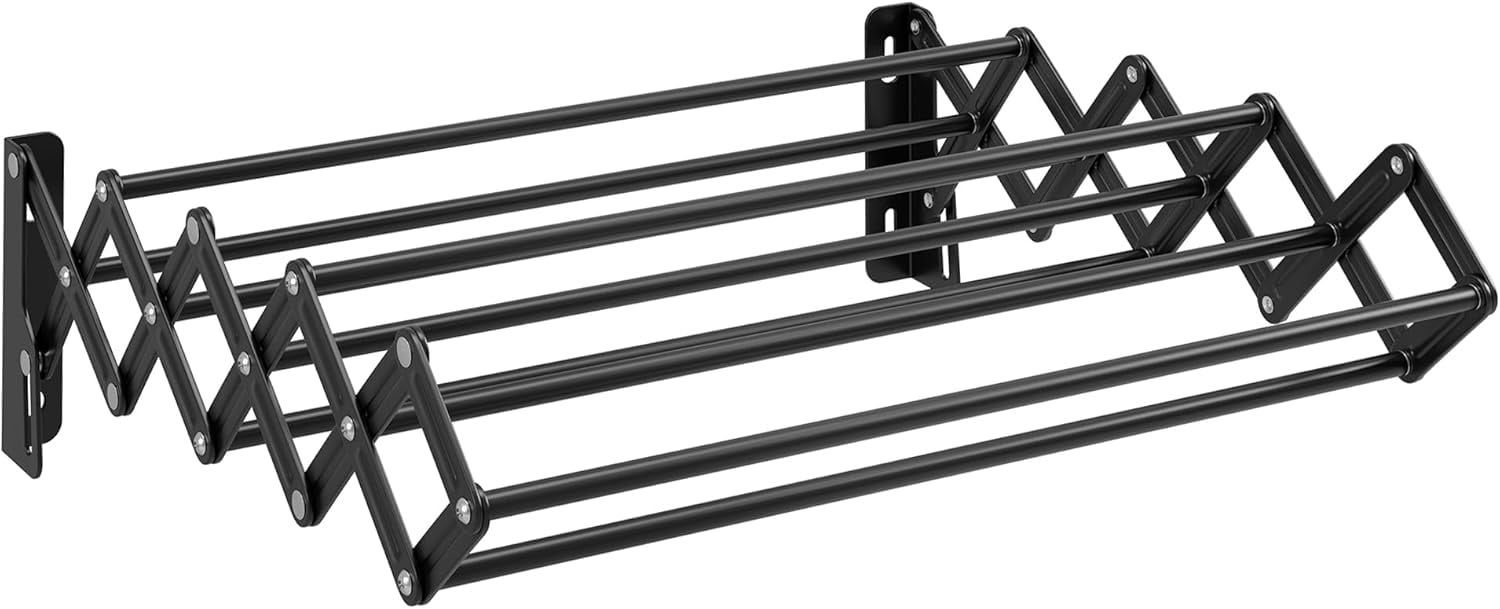 Clothes Drying Rack, Wall-Mounted Drying Rack Clothing, Small Accordion ...