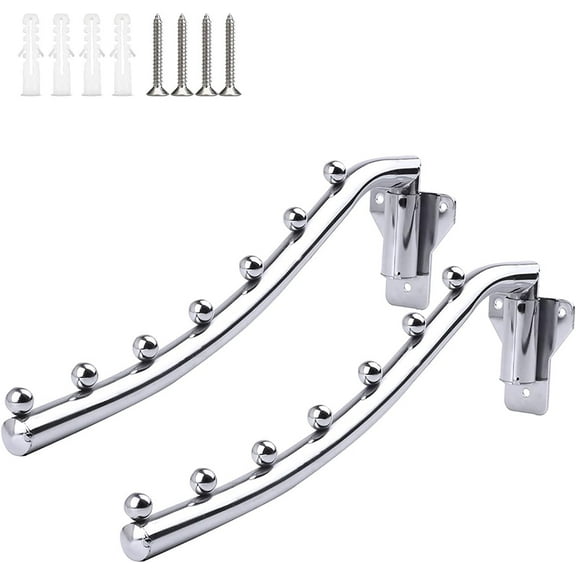 Clothes Drying Rack,Wall Mounted Drying Rack, Wall Hangers,for Bathrooms and Laundry Rooms,Detachable Sturdy Swing Arm Coat Hanger,Laundry Racks for Drying Clothes Foldable(Stainless Steel,2 Pcs)
