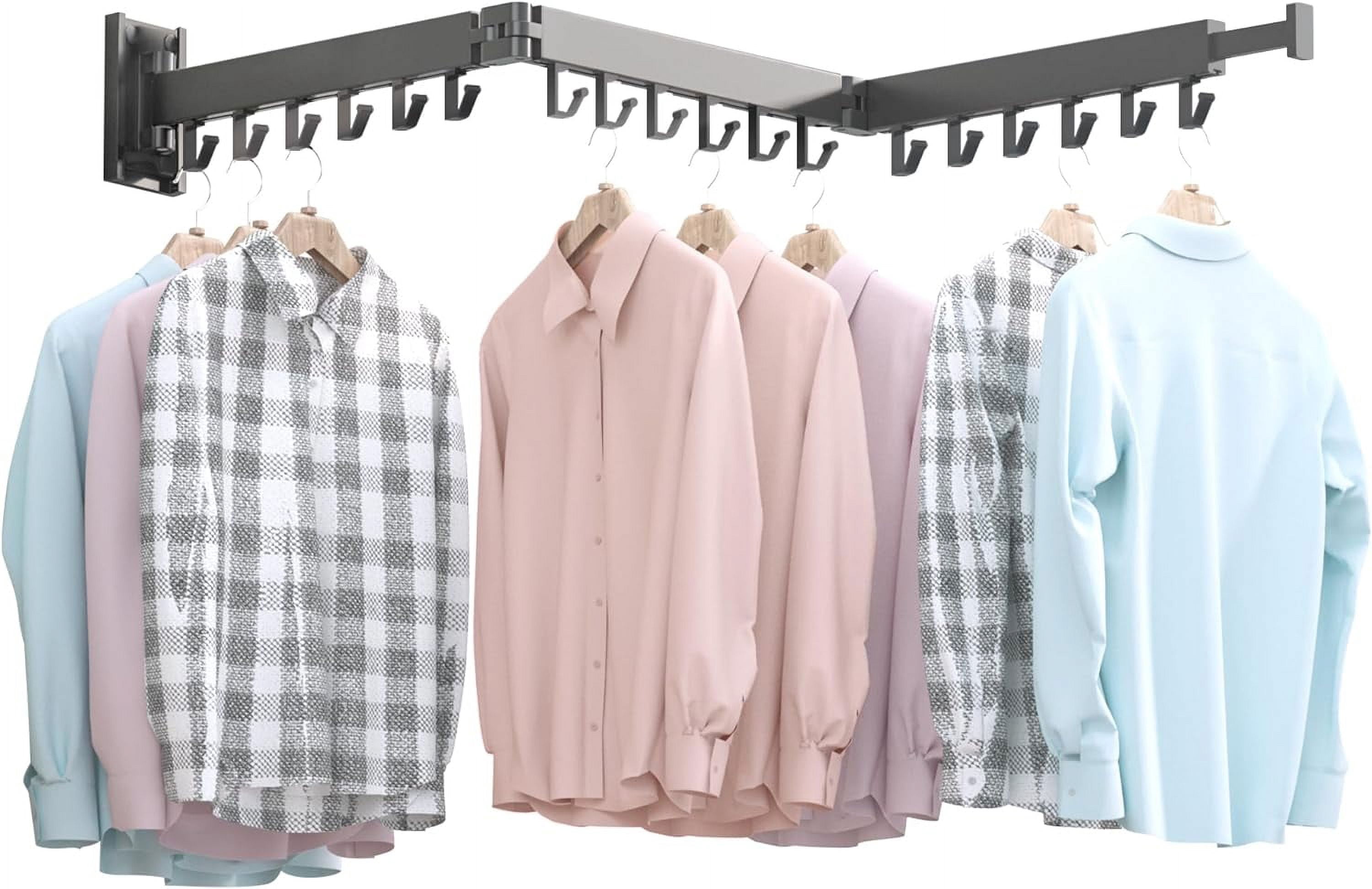 Clean Linen Racks Clothes Drying Rack Wall Mounted,Extending Laundry Rack Wall Mount ...