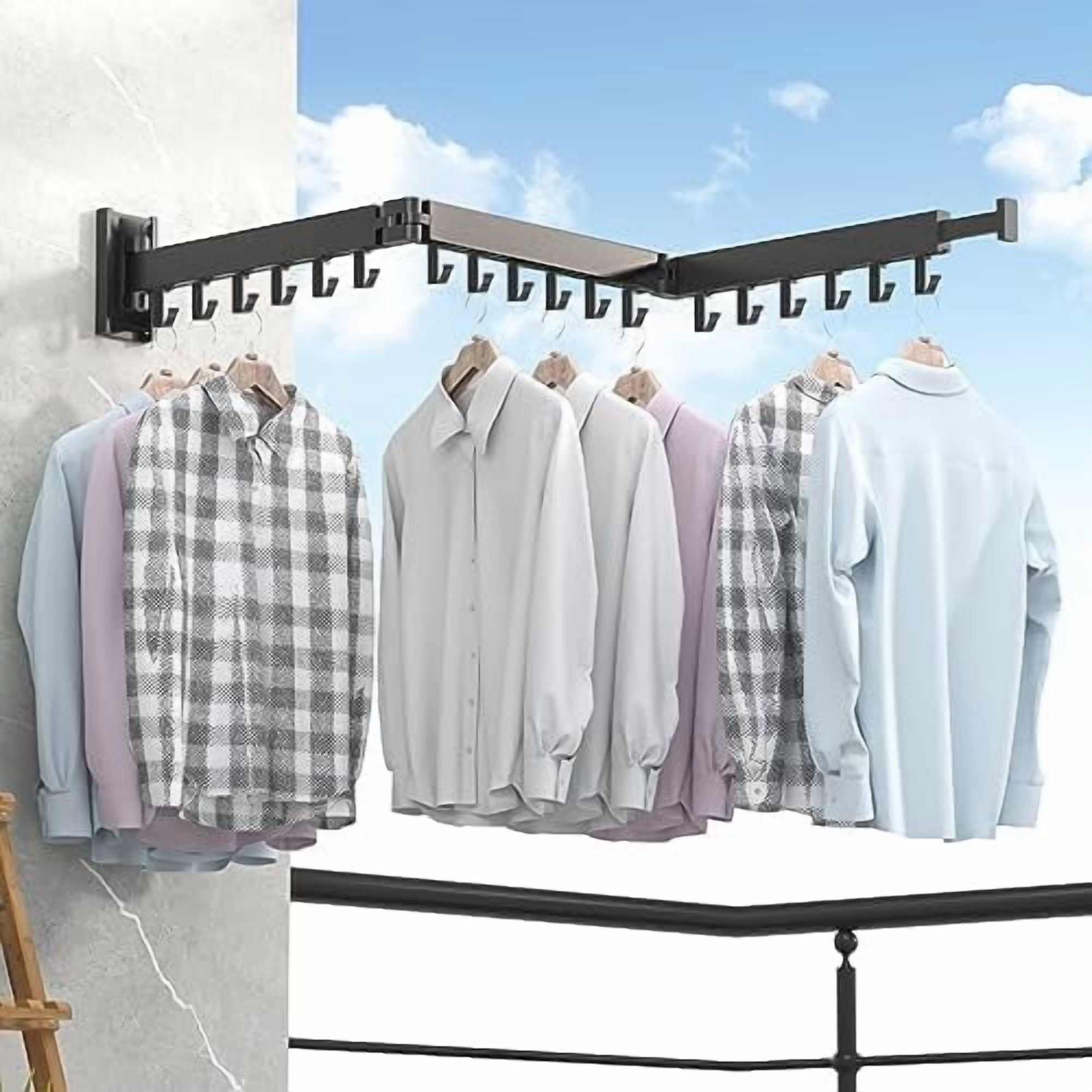 Clothes Drying Rack Wall Mounted,Laundry Rack Wall Wount,Drying Rack ...