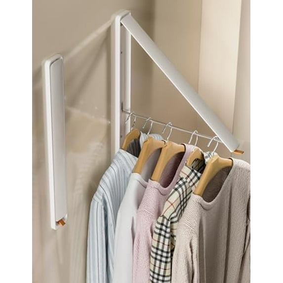 Clothes Drying Rack, Wall-Mounted Retractable & Foldable Clothes Hanger ...