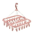 thumbnail image 1 of Clothes Drying Rack with 32 Clips, Heavy Duty Foldable Hanging Rack, 360° Rotatable Hook for Drying Socks Towels Gloves (Light Pink) 12.6x13.78", 1 of 3
