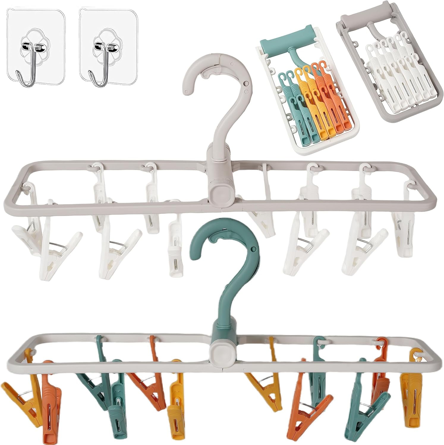 Clothes Drying Racks 2 Pack Grey Colour Small Folding Portable ...