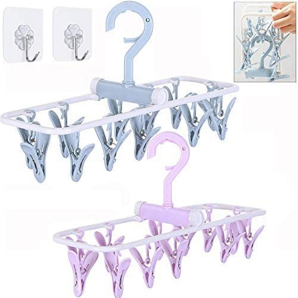 Small Hanger Rack Clothes Drying Racks Small Folding Portable Underwear Hangers Hanging ...