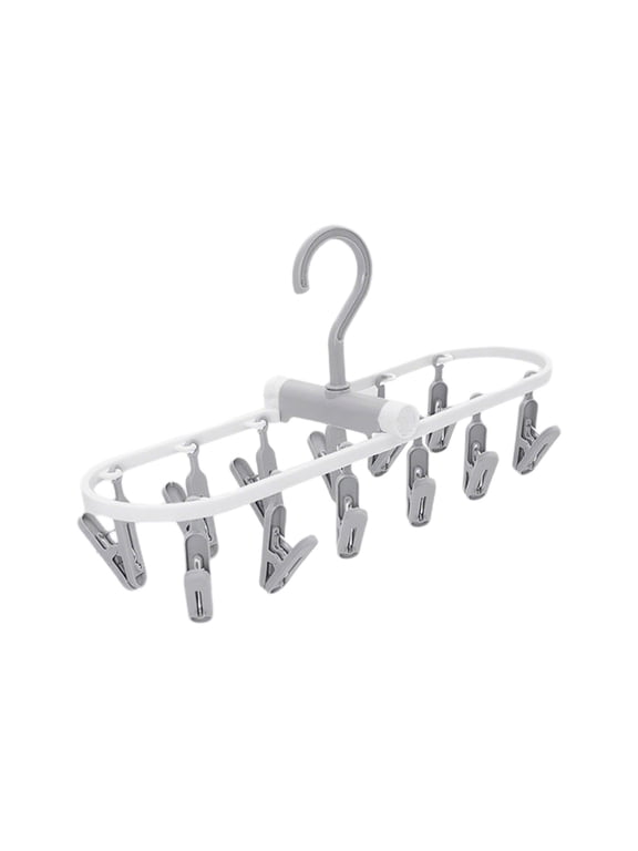 Clothes Drying Racks Small Folding Portable Underwear Hangers with Clips Socks 20 Clips 360° Rotatable Hook for Drying Towels Bras Gloves Gray
