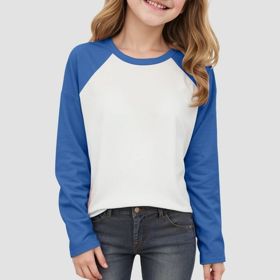 Clothes For Girls 10-12 Size 8 Girls Clothes Girls Long Sleeve Cotton T Shirts Kids Summer Tops Crewneck Tees