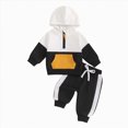 thumbnail image 1 of Clothes For Teen Boys Little Spring Fall Stripe Long Sleeve Stretch Waistband 4T 5T 6T 7T Sweatshirt and Jogger Sweatpants 2Pcs Set, 1 of 4