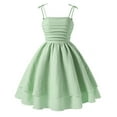 thumbnail image 1 of Clothes For Teens Flower Girl Dresses For Wedding Girl's Spaghetti Strap Corset Dress Pleated A Line Fit and Flare Cami Dress, 1 of 5