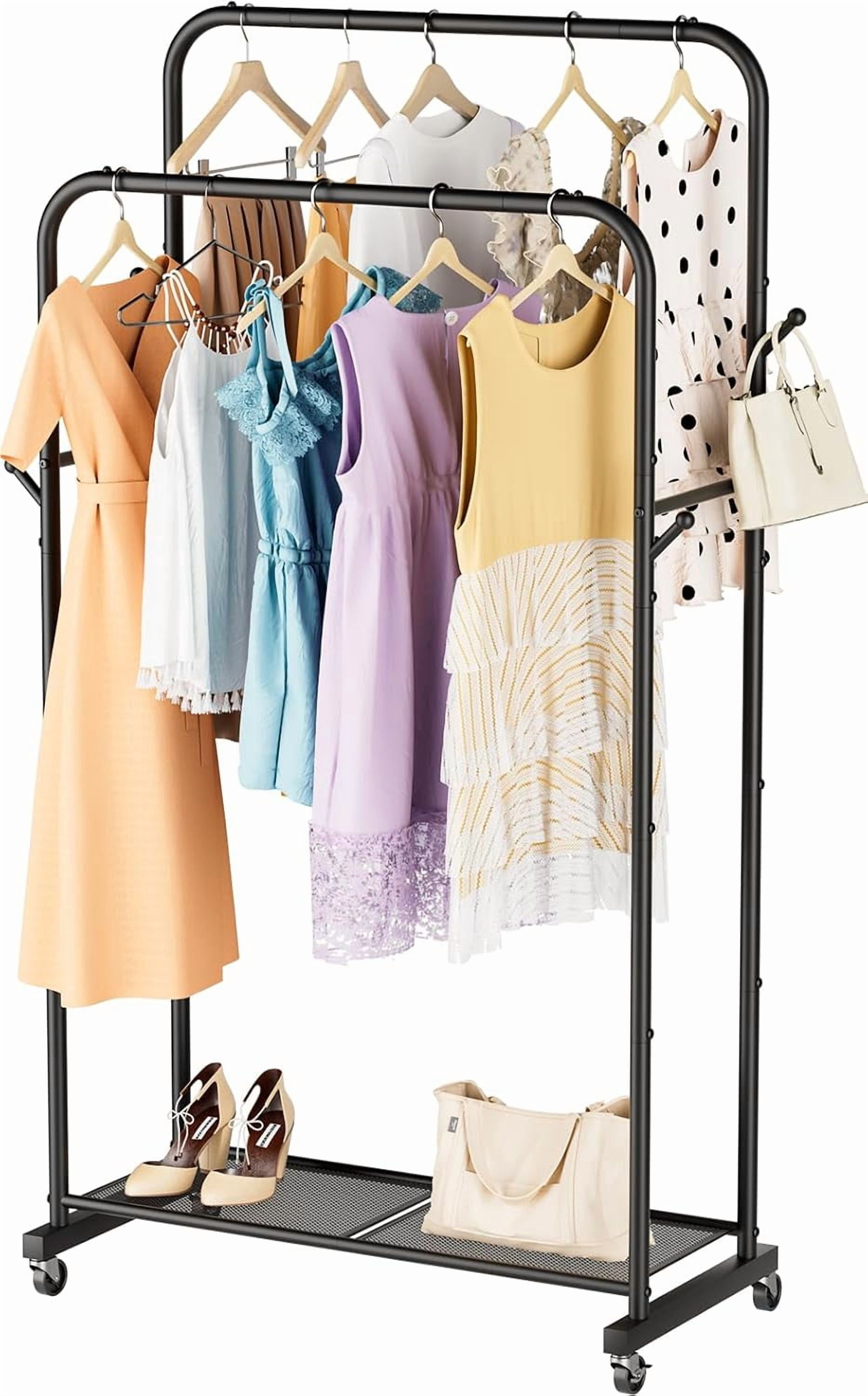 Clothes Garment Coat Rack Drying Clothing Racks Metal Freestanding for ...