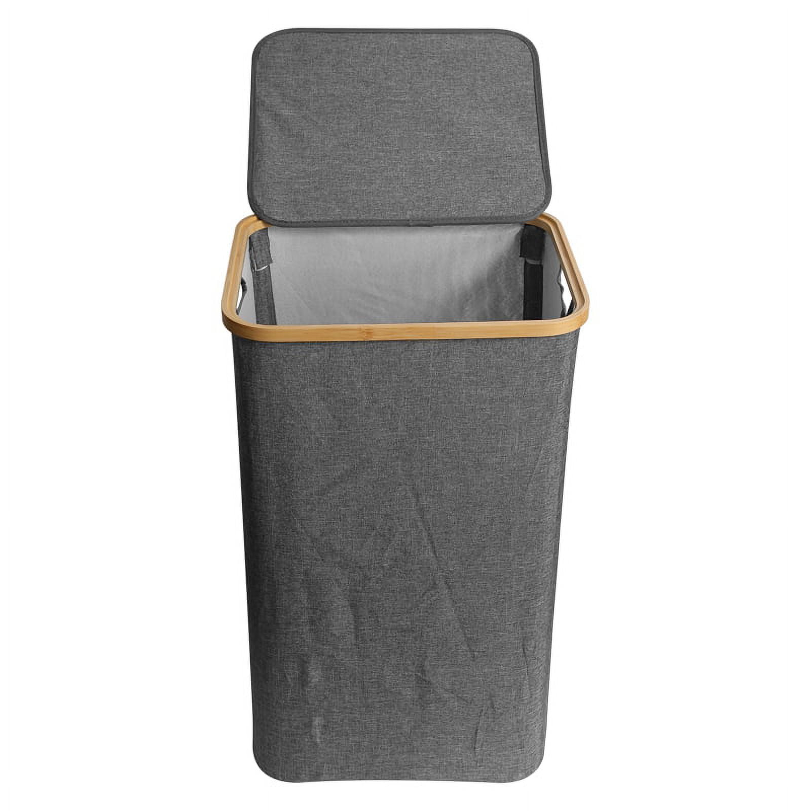Clothes Hamper with Lid,Bamboo Dirty Laundry Baskets with Handle
