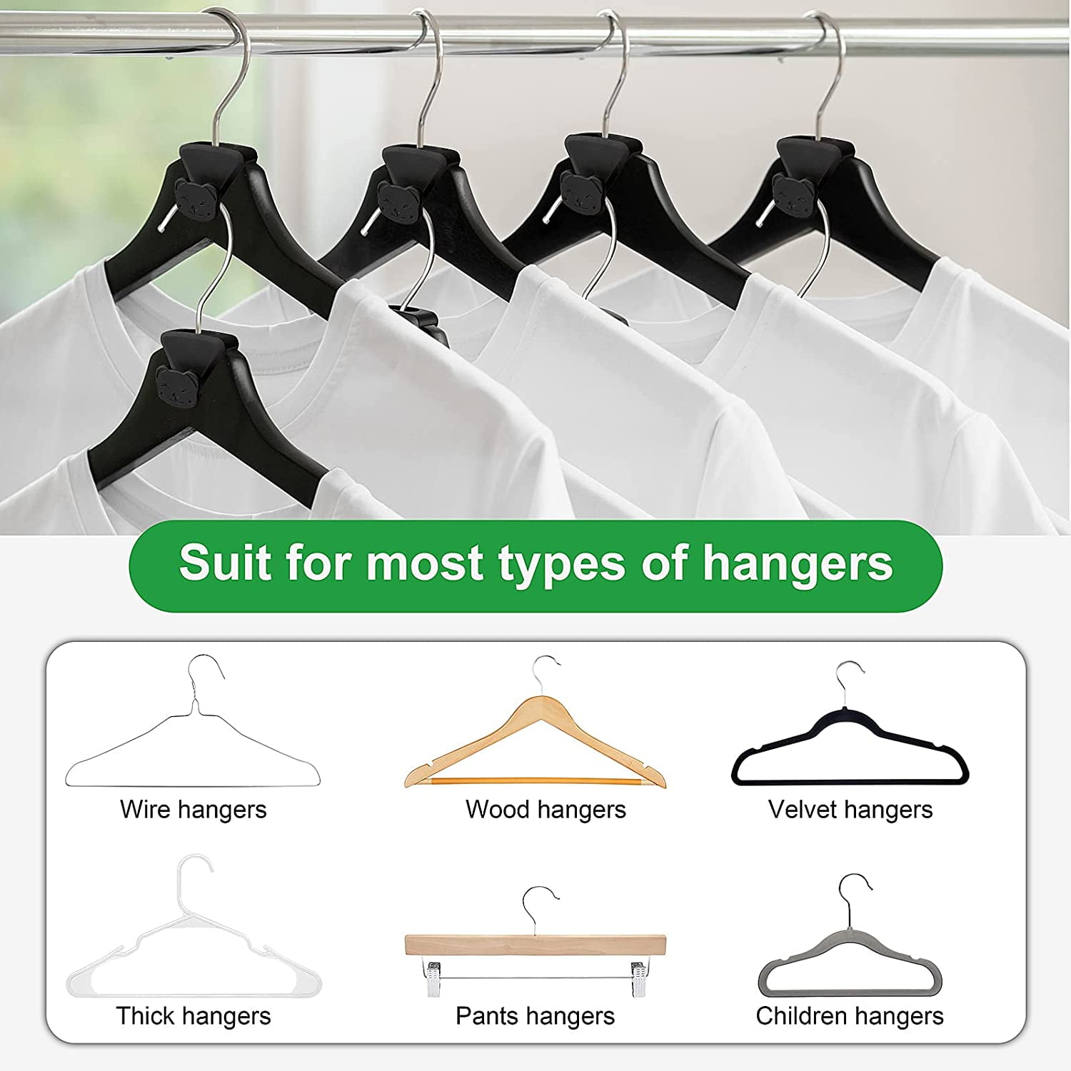 Original AS-SEEN-ON-TV Ruby Space Triangles, Ultra- Premium Hanger Hooks  Triple Closet Space 18 PC Value Pack, Black