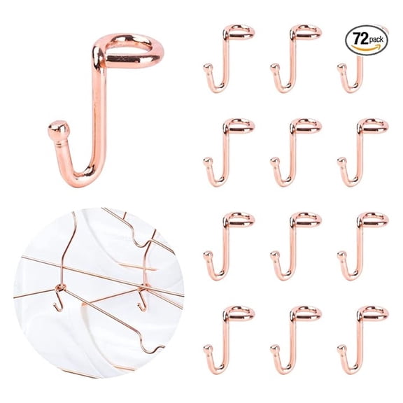 Clothes Hanger 72Pcs Connector Stable Hanger Rose Metal Outfit Hangers Extender Clips Mini Cascading Hanger