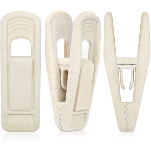 Clothes Hanger Clips Beige 40pc For Pants Suits Skirts