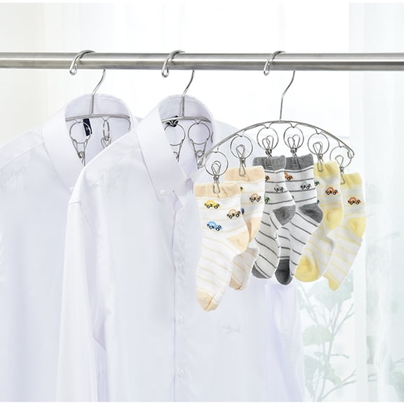 Clothes Hanger,Cloth Diapers Towel 8 Clips Stainless Steel Windproof Clothes Windproof Clothes Clothes Socks Clothes Cloth Stainless Steel Windproof Clothes Er Clips Stainless Steel Siuke