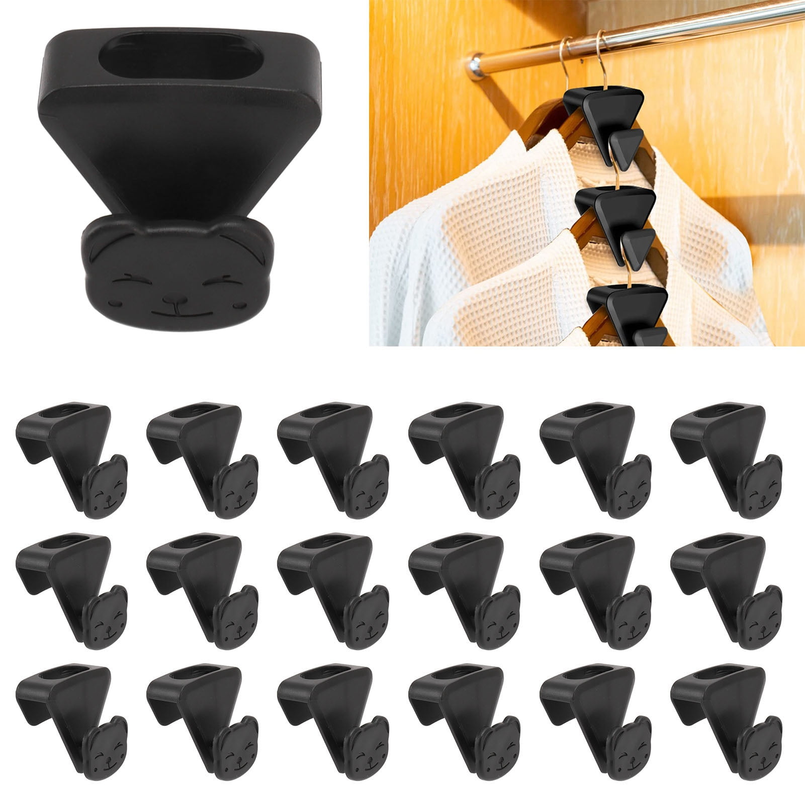 Clothes Hanger Connector Hooks, 18Pcs Hanger Space Saving Closet Space