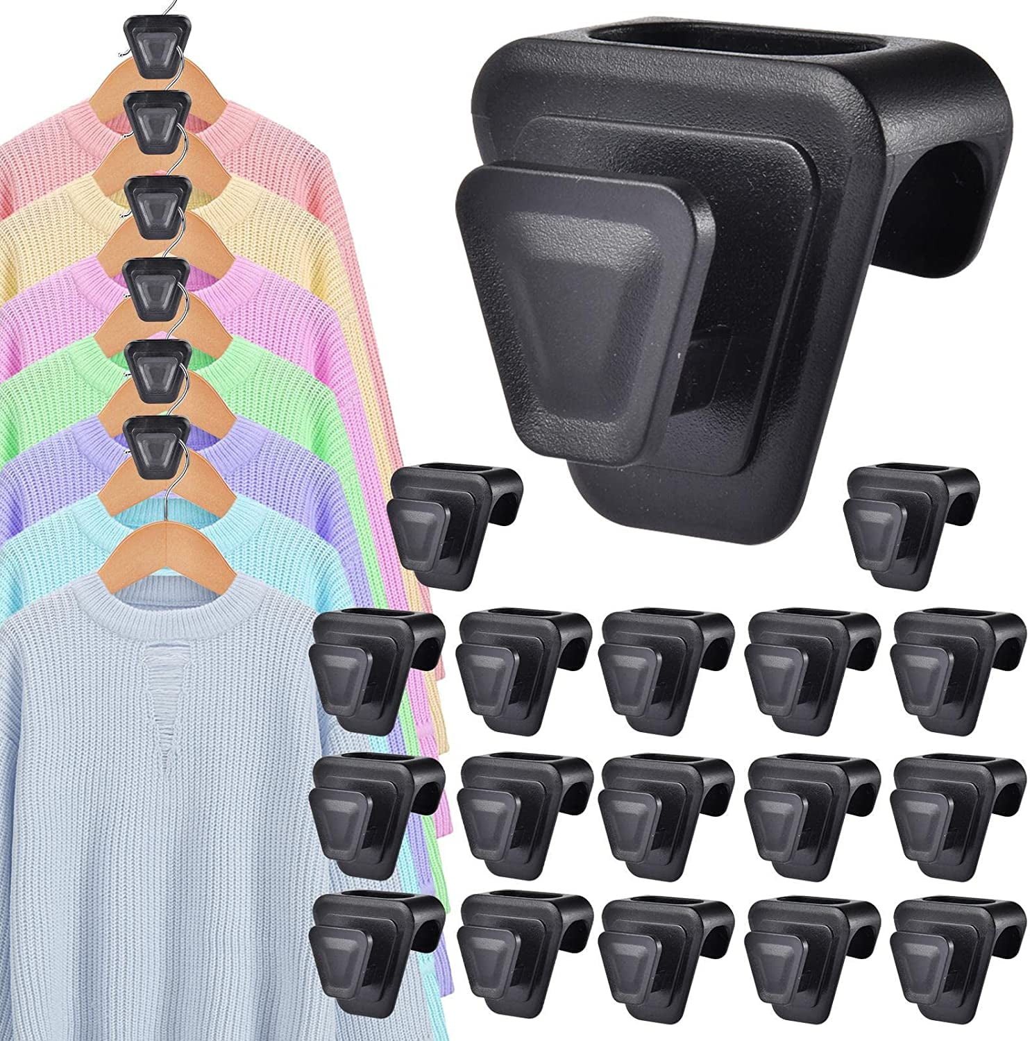 Clothes Hanger Connector Hooks 18Pcs Hanger Hooks Space Saver Storage Shelves Hanger Extender
