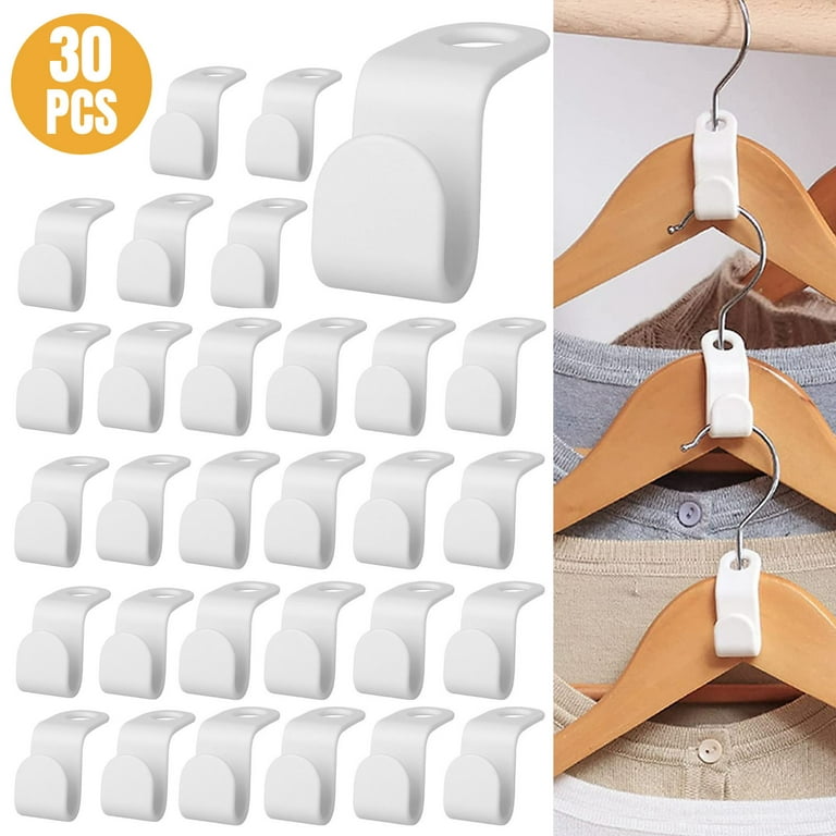 30pcs/pack Clothes Hanger Connector Hooks, Magic Hanger Hooks