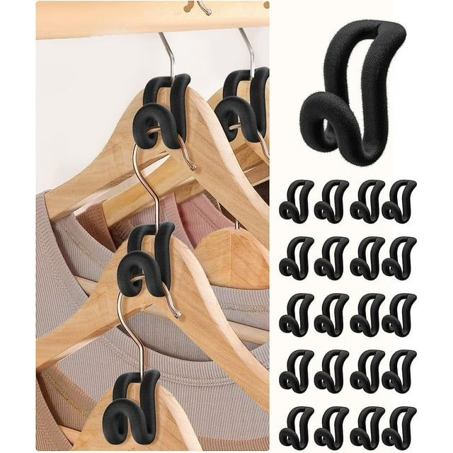 Clothes Hanger Connector Hooks[NonSlip Velvet Coating]Flocking Hanger