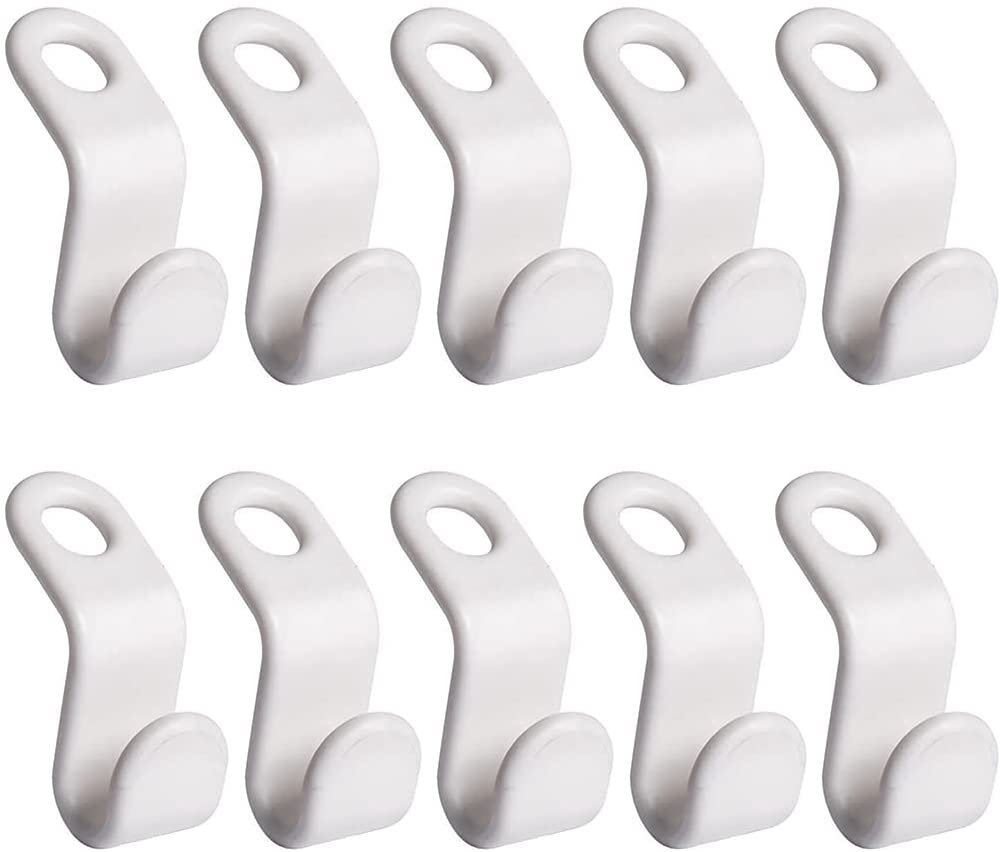 Clothes Hanger Connector Hooks, White Colors Hanger Extender Clips