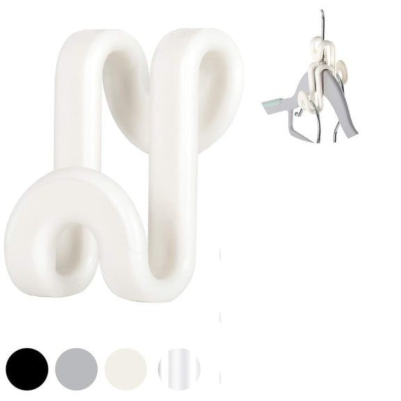 Clothes Hanger Connectors - 10 Pcs Multi-Level Cascading Hooks, Heavy Duty Plastic Mini Hooks for Space Saver Closet Organizer.