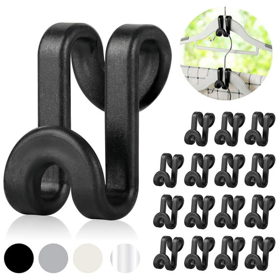Clothes Hanger Connectors - 60 Pcs Multi-Level Cascading Hooks, Heavy Duty Plastic Mini Hooks for Space Saver Closet Organizer